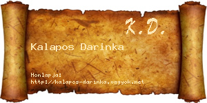 Kalapos Darinka névjegykártya